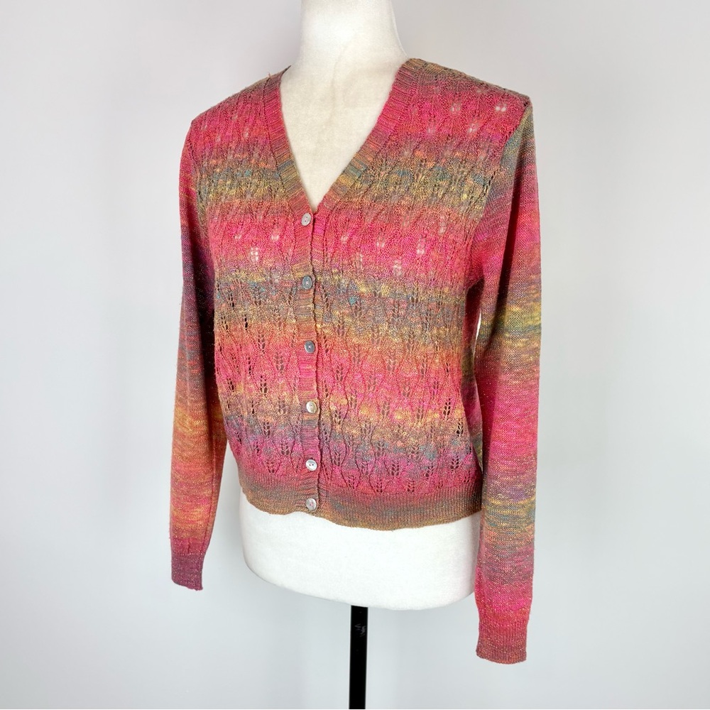 Multicolour and gold knit cardigan - Picture 3 of 8